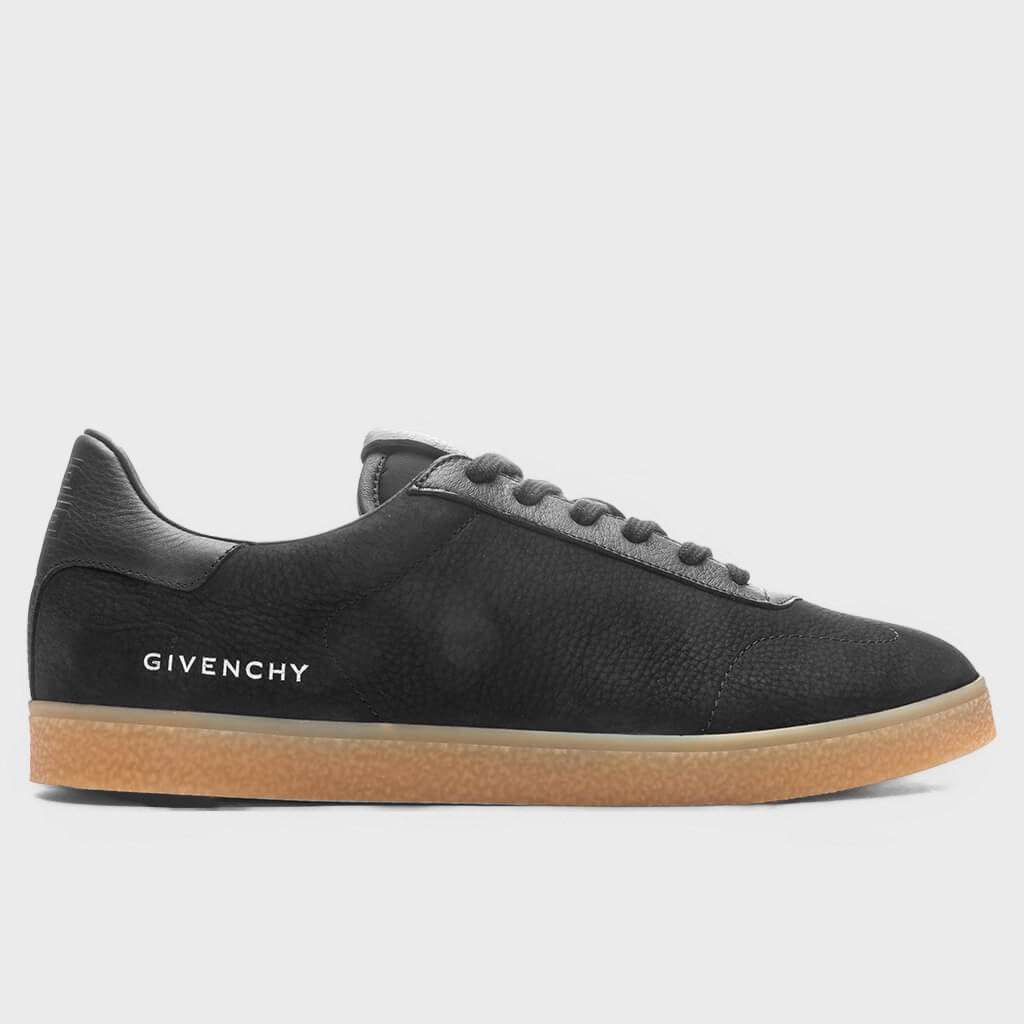 Town Nubuck and Leather Sneakers - Black