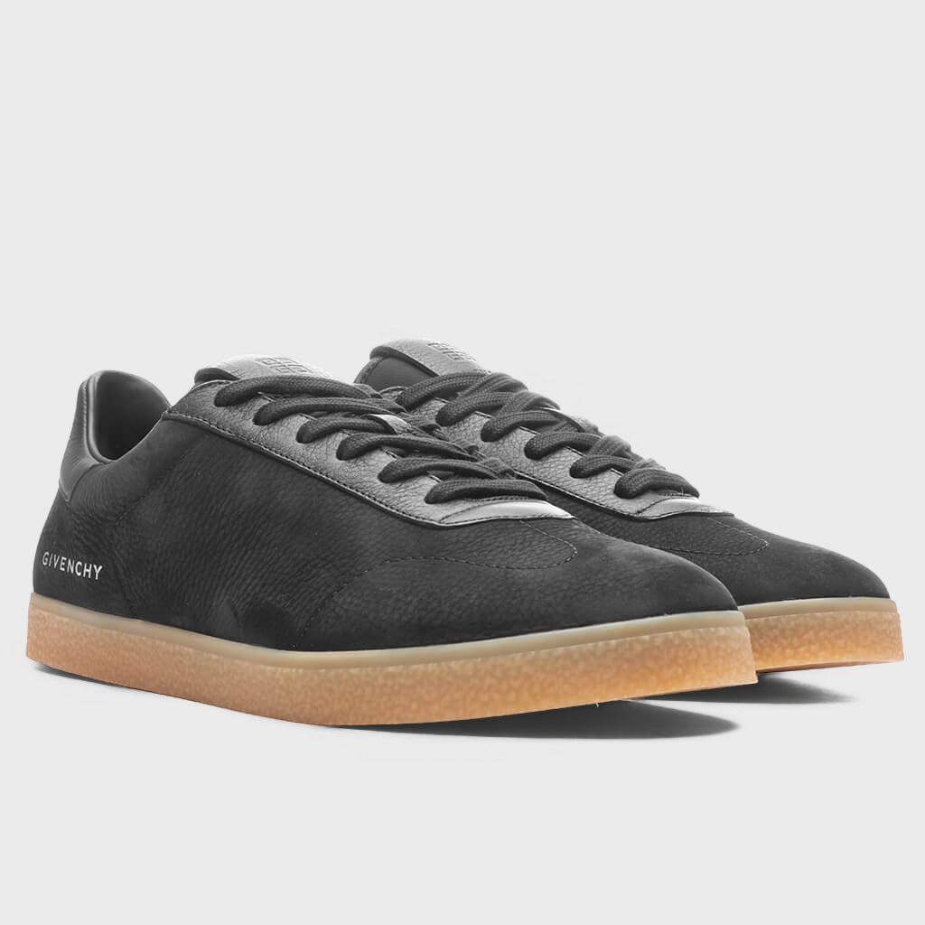 Town Nubuck and Leather Sneakers - Black