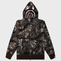 Tree Edge Camo Shark Relaxed Fit Full Zip Hoodie - Brown