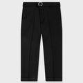 Gabardine Belted Trousers - Black