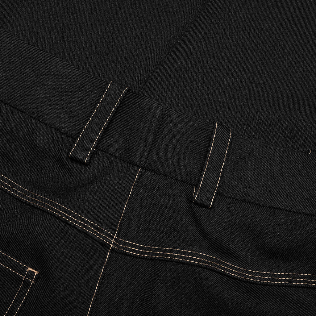 Recycled Polyester Gabardine Loose Fit Trousers - Black