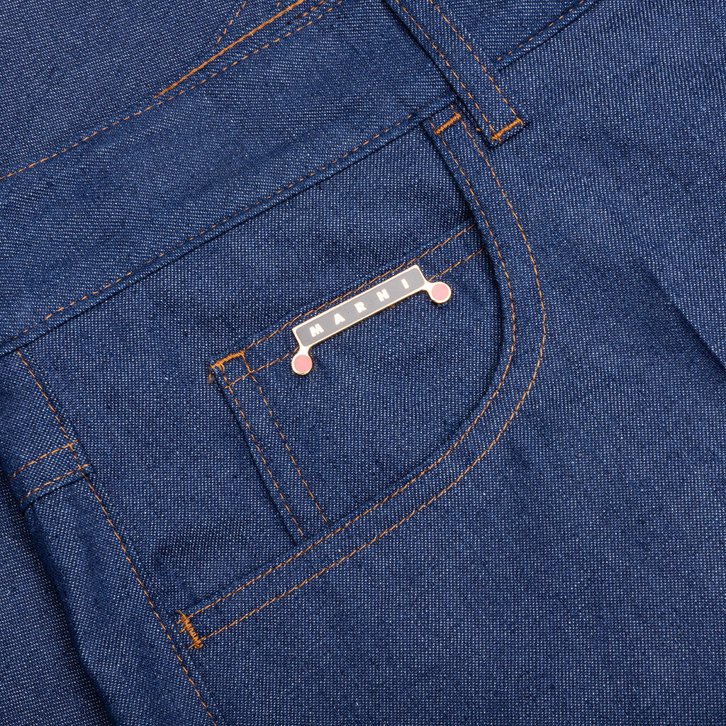 Denim Shorts with Trunakaroo Plaque - Blue