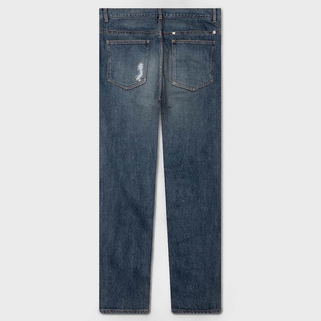 Distressed Denim Trousers - Indigo Blue