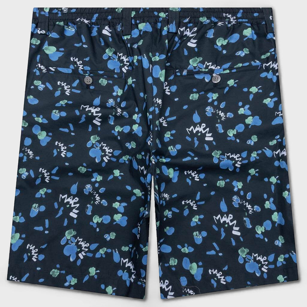 Blue Poplin Shorts - Ink