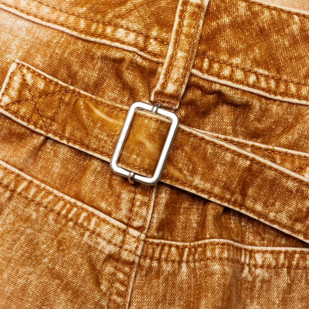 Garment Dyed Flock Denim Trousers - Moccasin