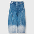 Garment Dyed Flock Denim Trousers - Iris Blue