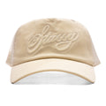 Waxed Cursive Stitch Snapback Trucker - Sand