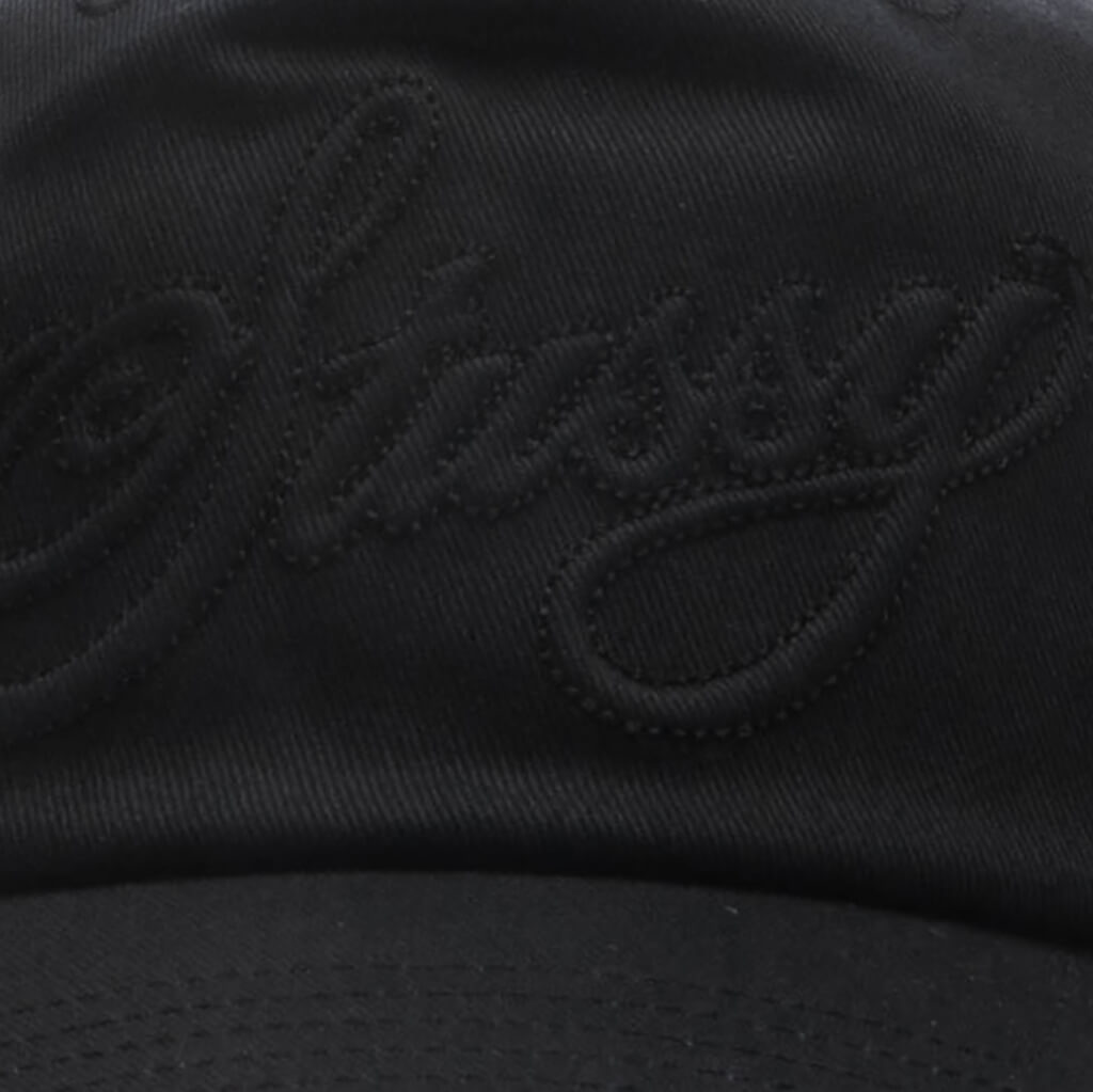 Cursive Stitch Trucker Cap - Black