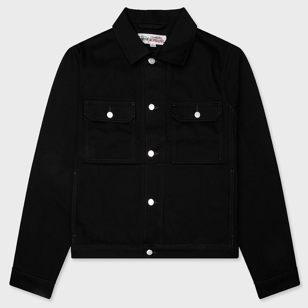 Trucker Denim Jacket - Raw Black Contrast Stitch