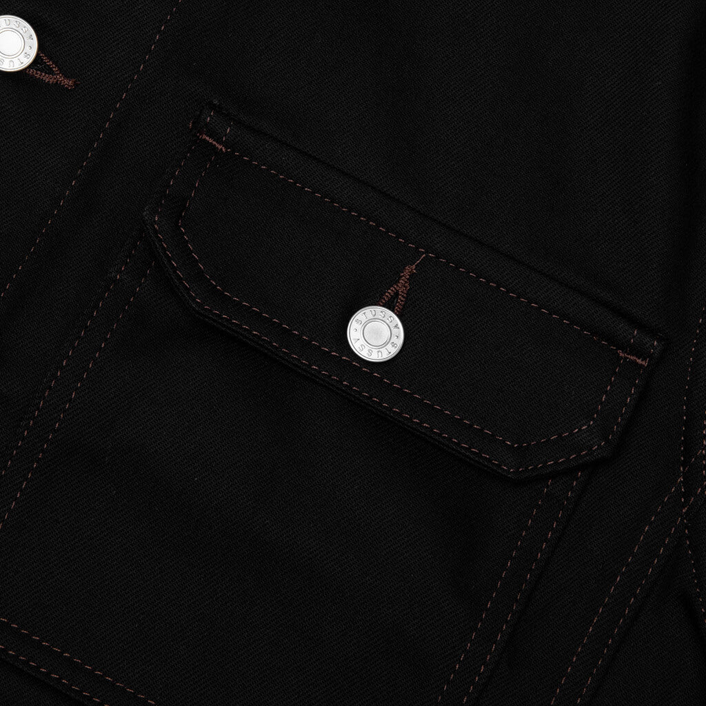 Trucker Denim Jacket - Raw Black Contrast Stitch