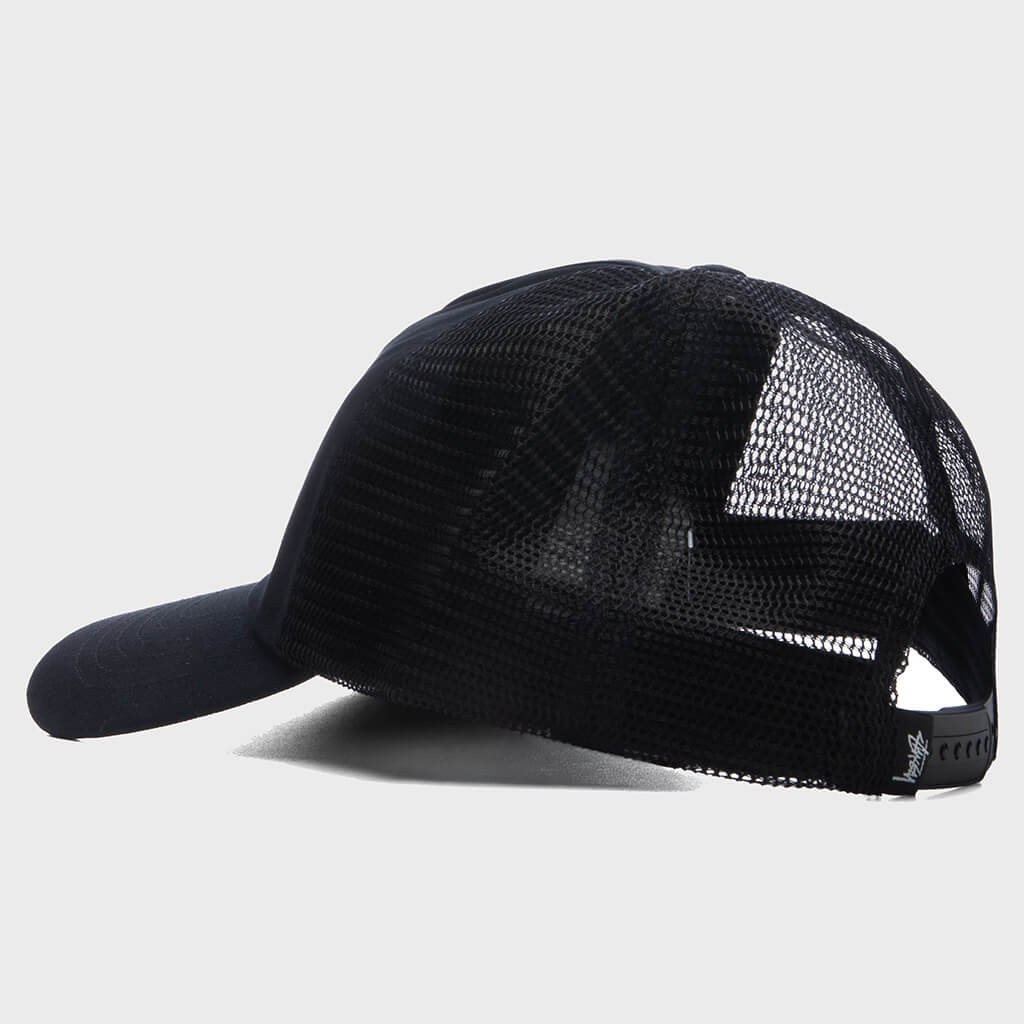 S Crown Trucker Cap - Black