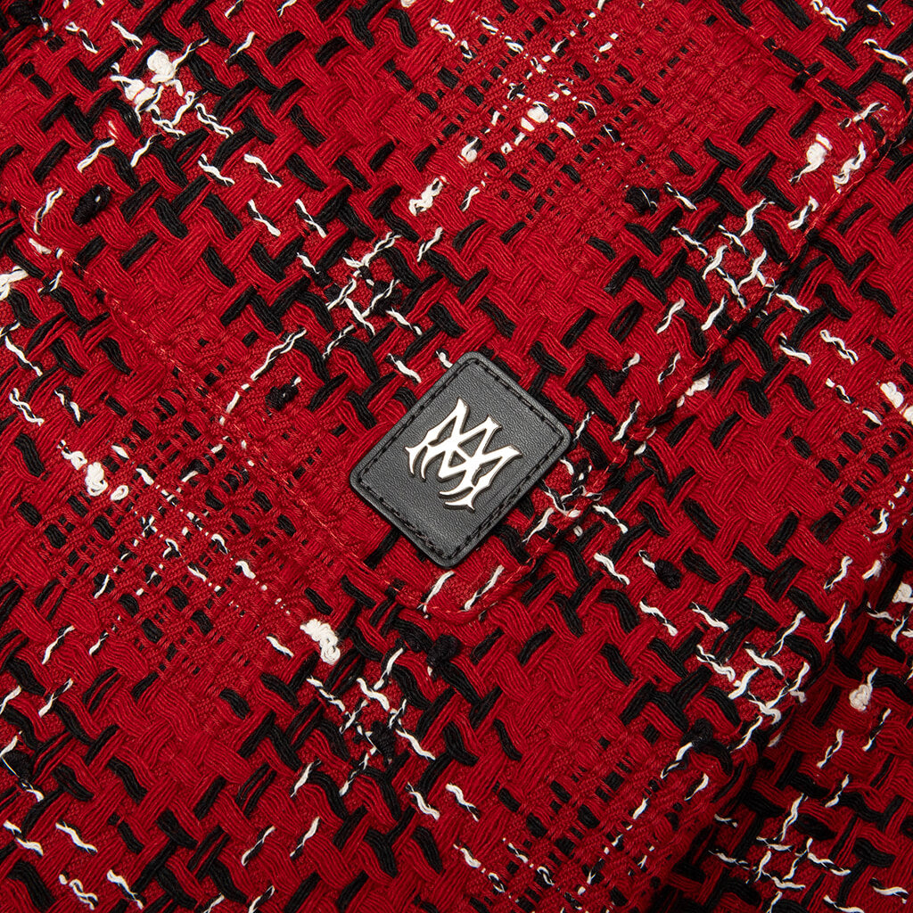 Tweed Flannel Overshirt - Red Rose