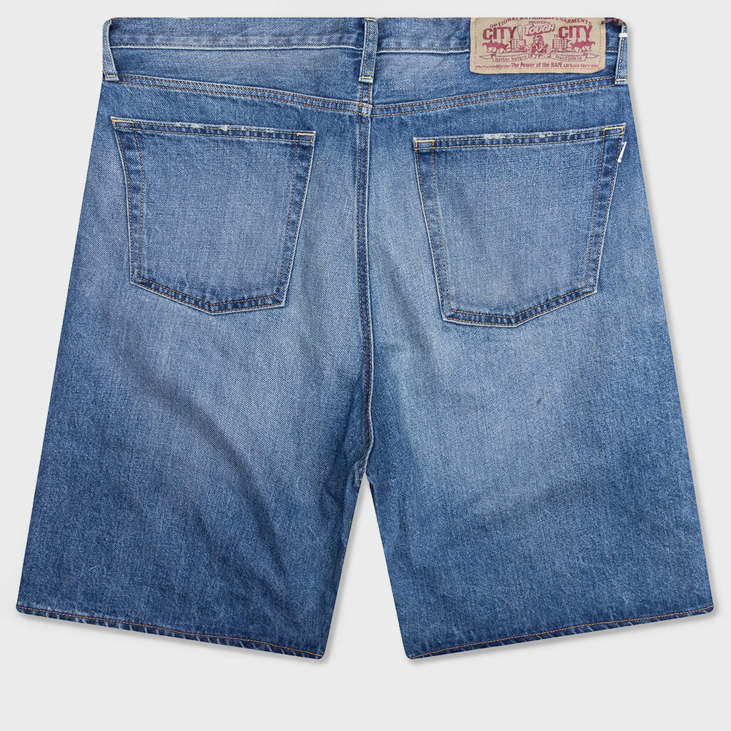 Twin STA Relaxed Fit Denim Shorts - Light Indigo