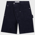 Twisted Cotton Bermuda Shorts - Navy