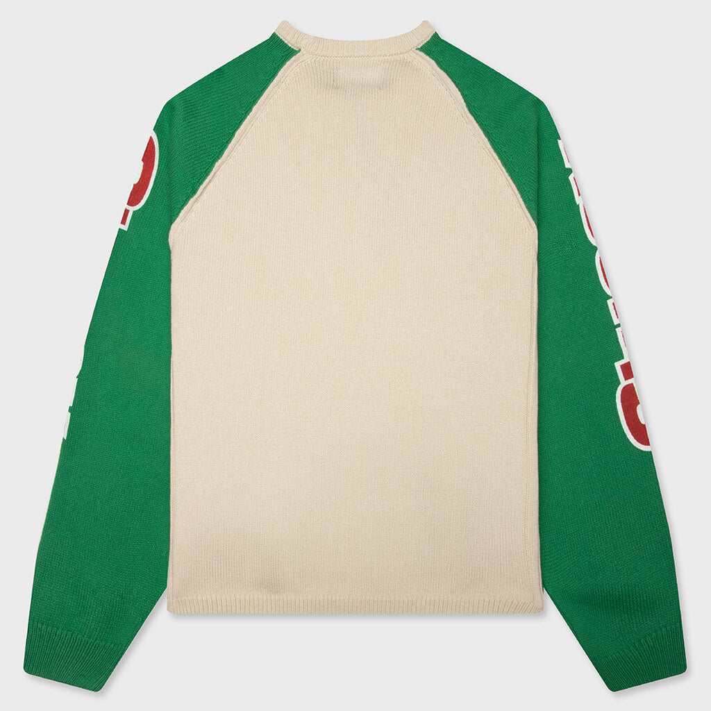 Two Tone Raglan Sweater - Natural