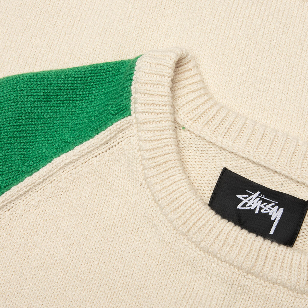 Two Tone Raglan Sweater - Natural