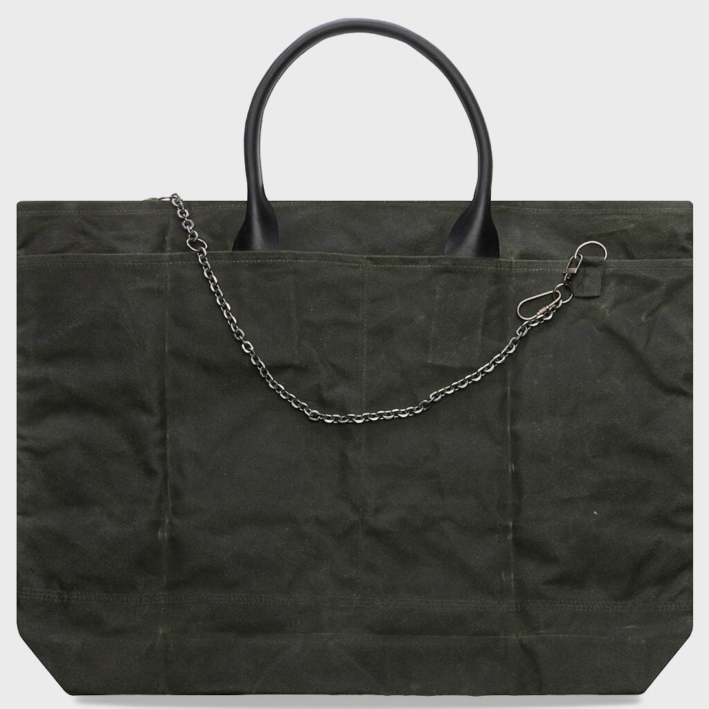 U Broke Me Waxed Canvas Tote Bag - Green