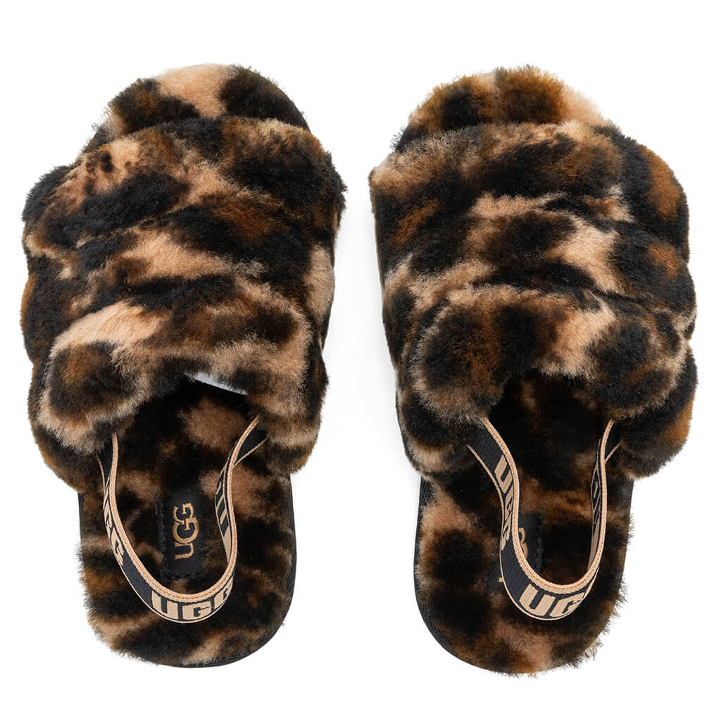 Toddlers Fluff Yeah Slide Panther Print - Butterscotch