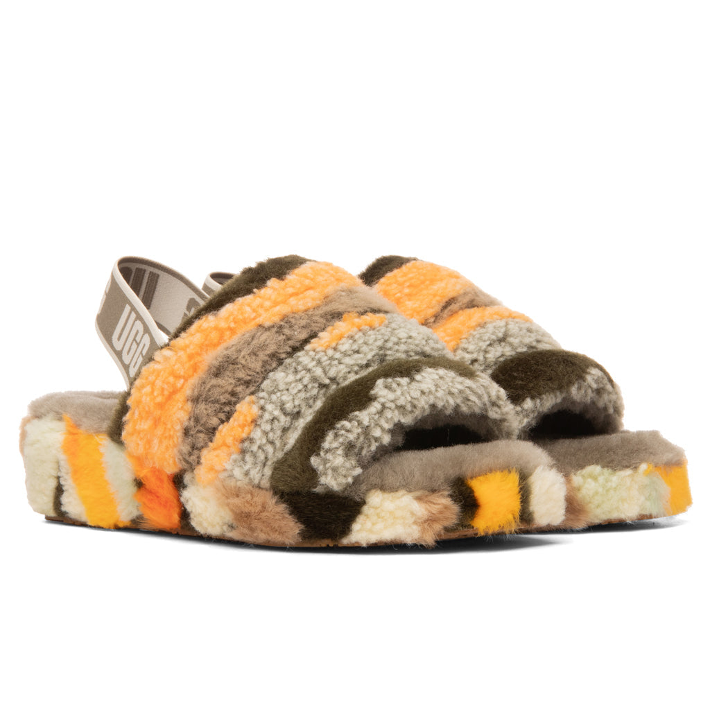 Women's Fluff Yeah Slide Cali Collage - Olive
