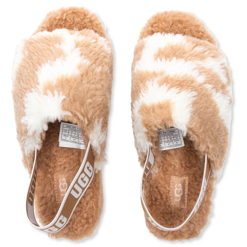 Women's Fluff Yeah Slide Cow Print - Mesa/Sand