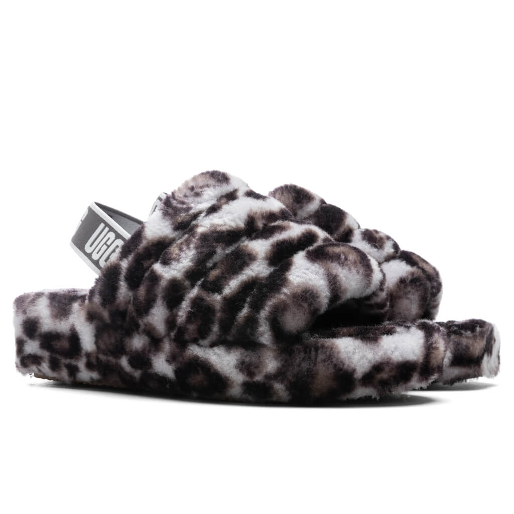 Women's Fluff Yeah Slide Panther Print - Stormy Grey