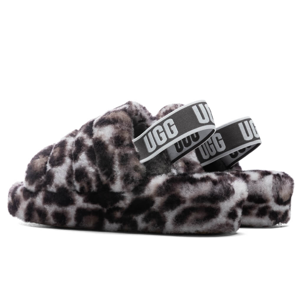 Women's Fluff Yeah Slide Panther Print - Stormy Grey