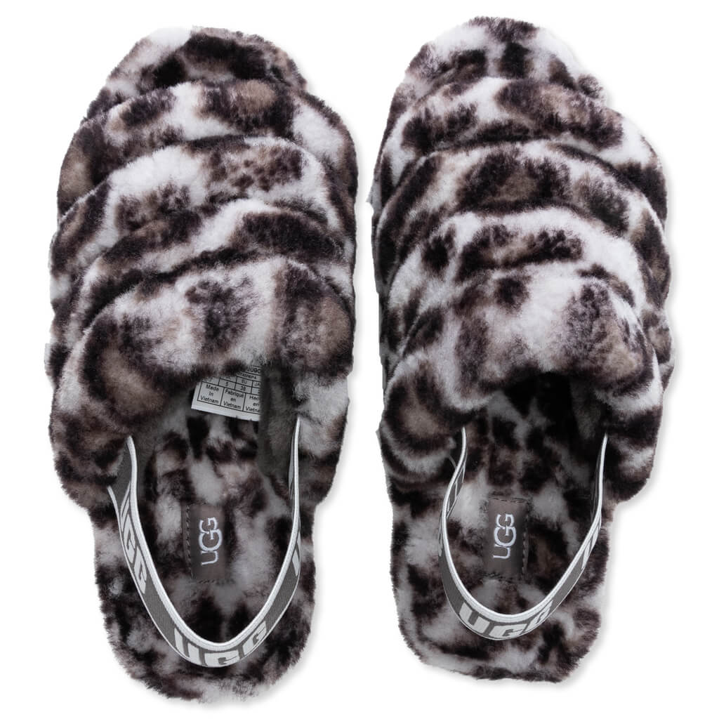 Women's Fluff Yeah Slide Panther Print - Stormy Grey