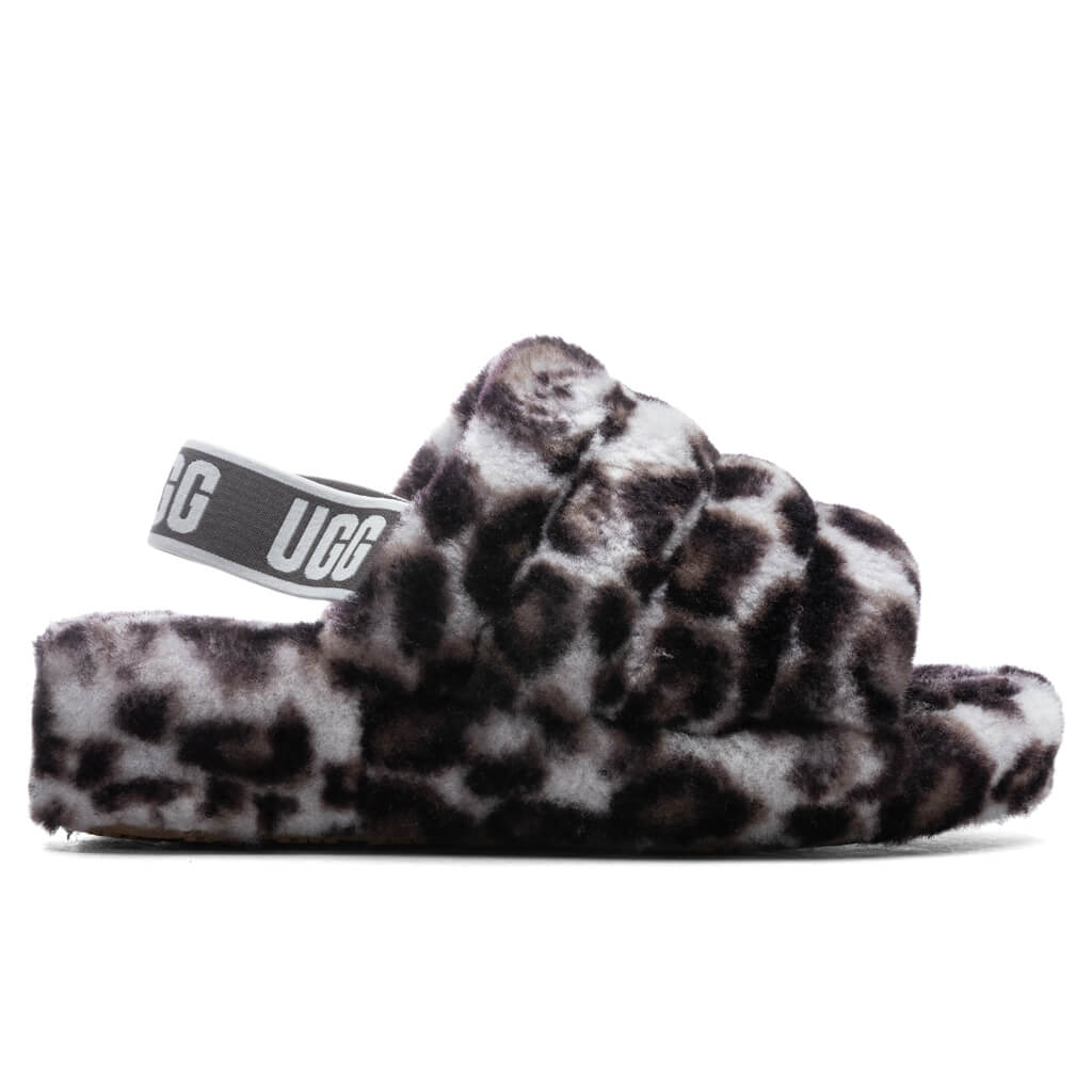 Women's Fluff Yeah Slide Panther Print - Stormy Grey