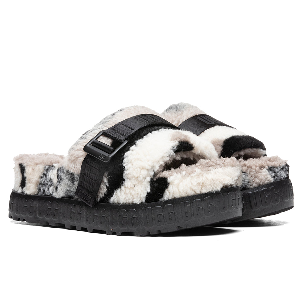 Women's Fluffita Cali Collage Slide - Black/Grey