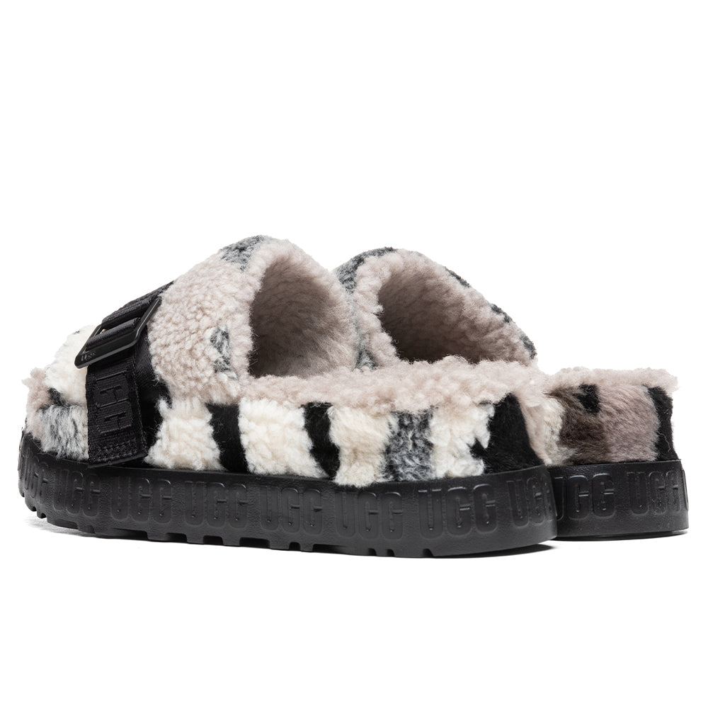 Women's Fluffita Cali Collage Slide - Black/Grey