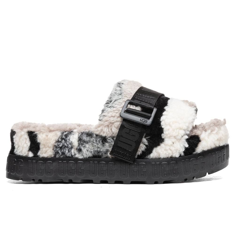 Women's Fluffita Cali Collage Slide - Black/Grey