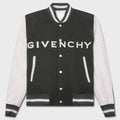 Varsity Wool & Grained Leather - Greyish Green