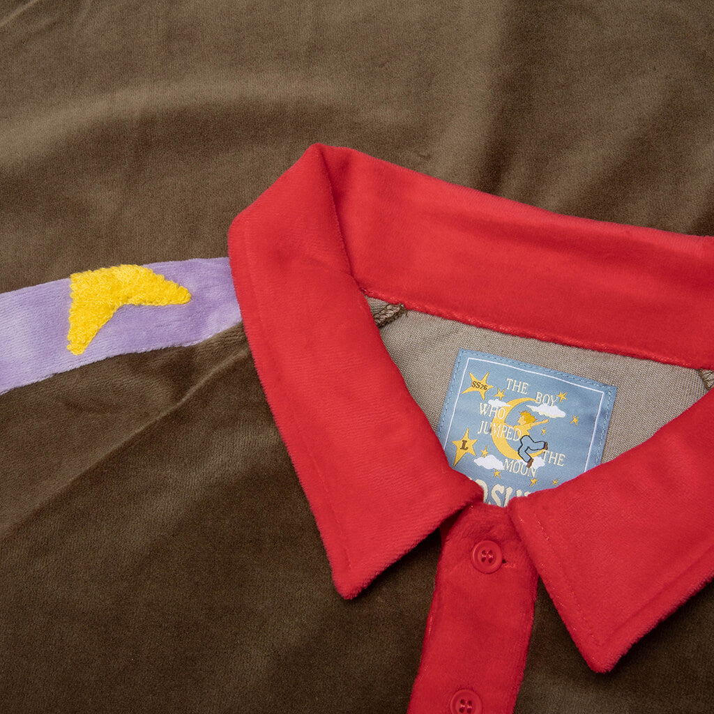 Velour Stars Rugby Polo - Brown