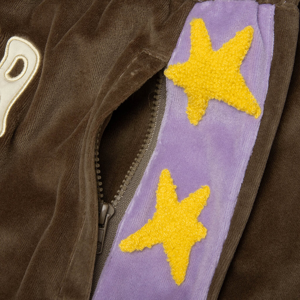 Velour Stars Shorts - Brown