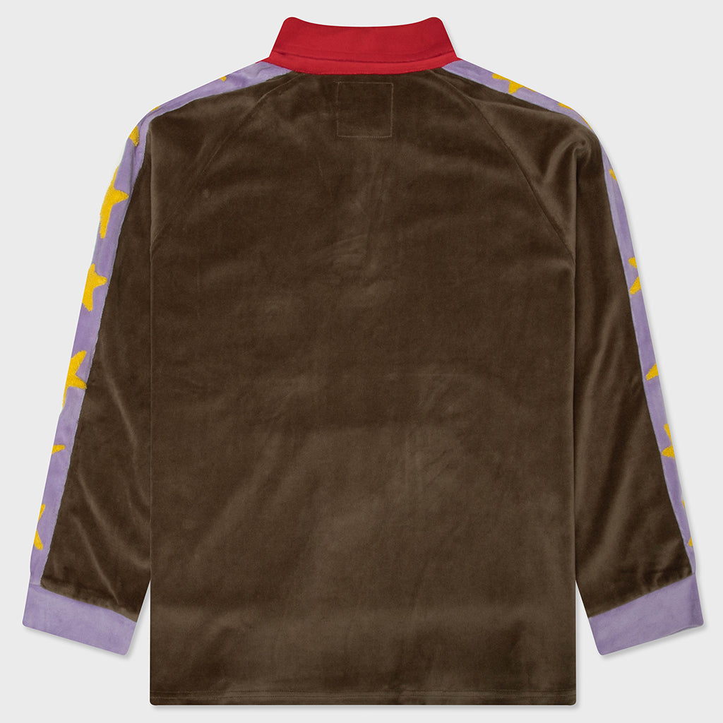 Velour Stars Rugby Polo - Brown