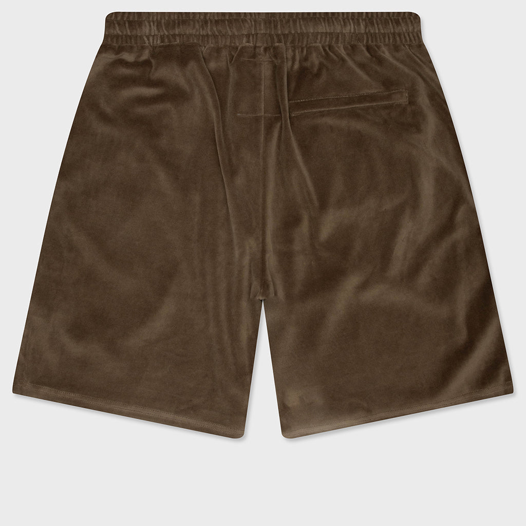 Velour Stars Shorts - Brown