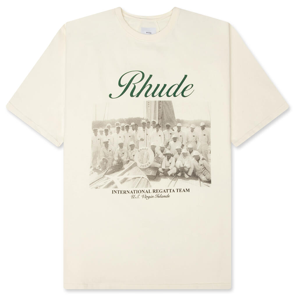 Virgin Islands Script Tee - Vintage White/Black/Green