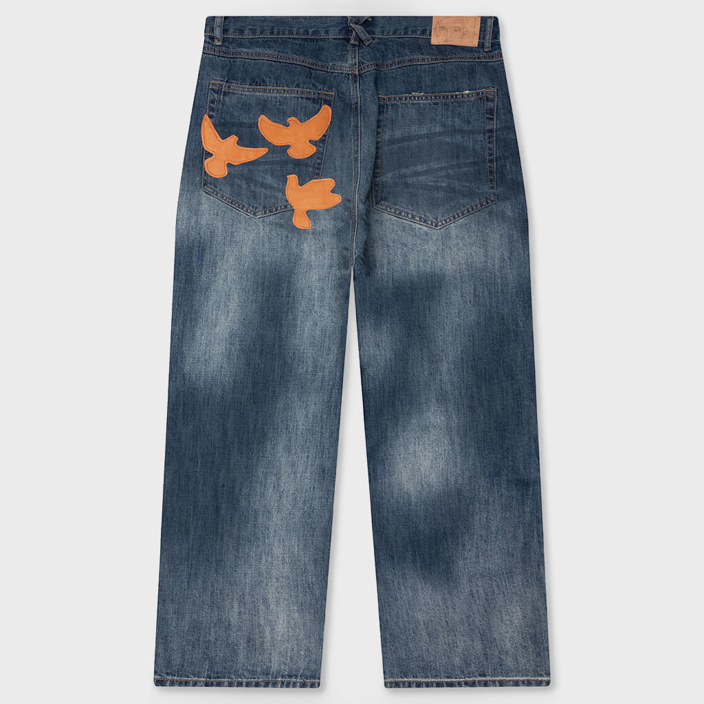 Washed Doves Denim Jeans - Blue