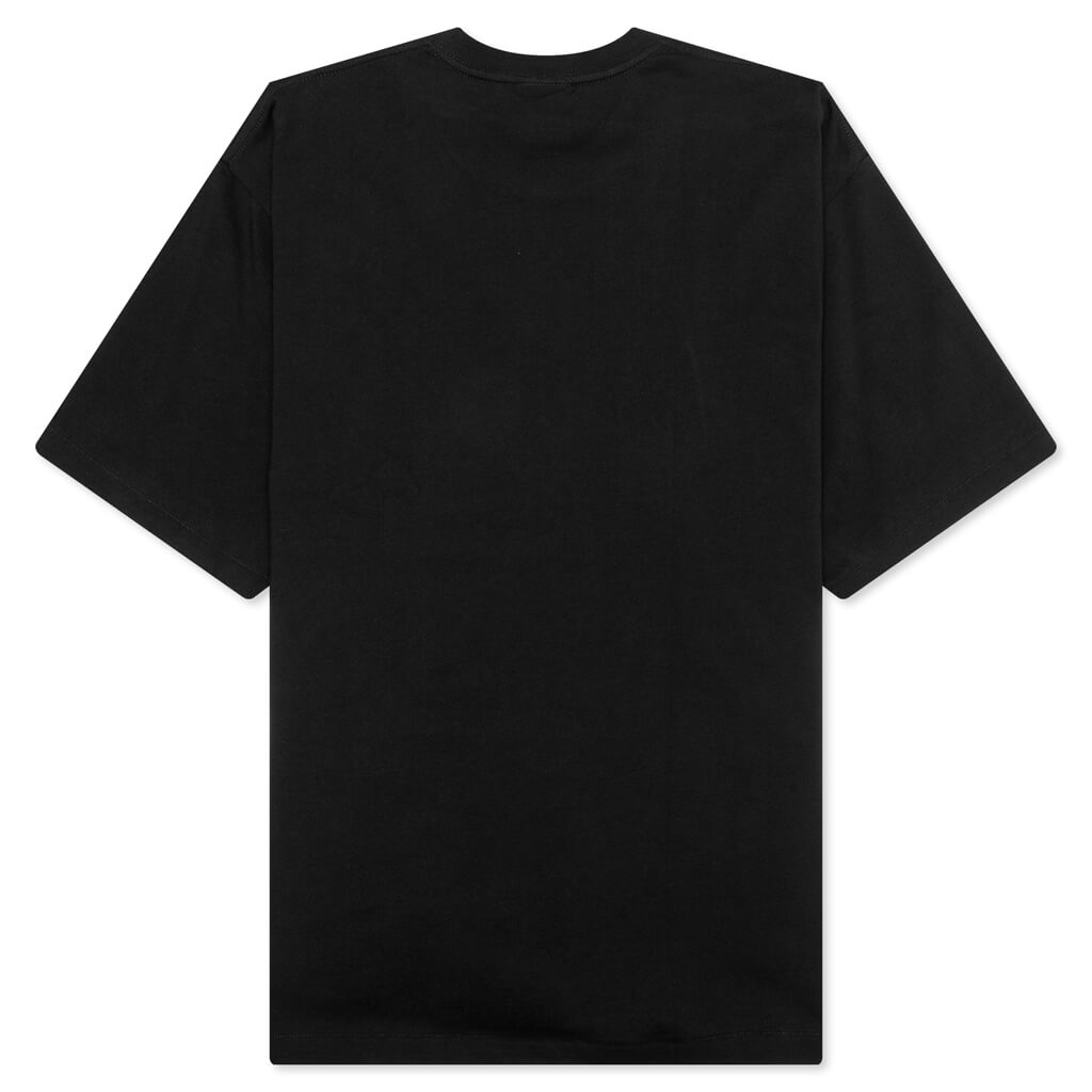 Water Print College Logo Relaxed Fit Tee - Black