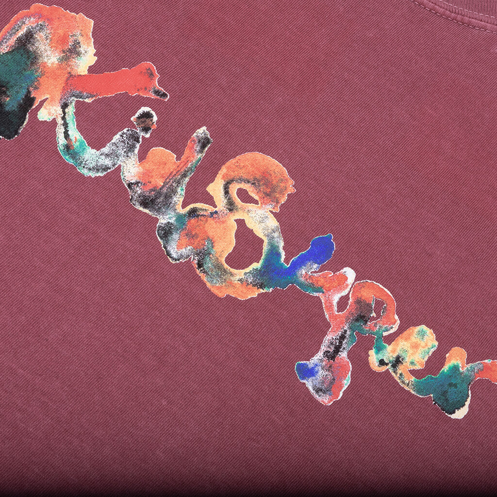 Watercolor Tee - Burgundy