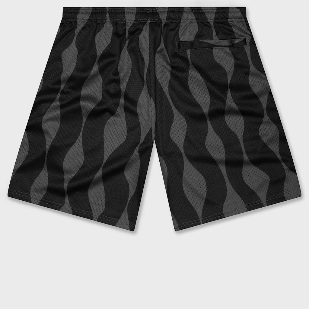 Waved Mesh Shorts - Black