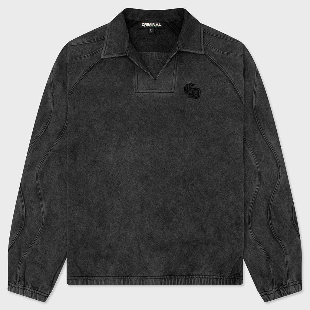 Wavy Seam Training Top - Washed Black