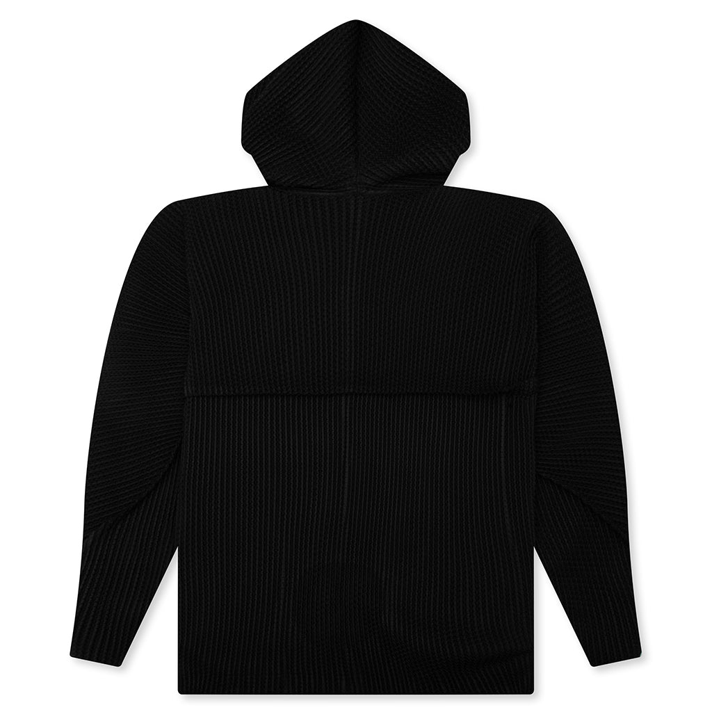 Wickerwork Mesh Zip-up - Black