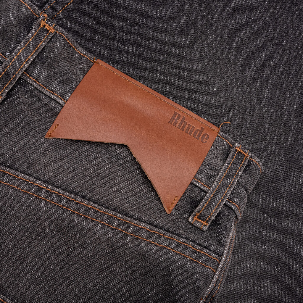 Wide Leg Traxedo Denim Pants - Agoura Black