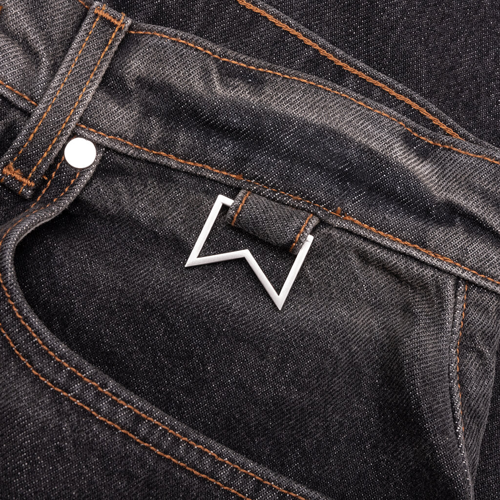 Wide Leg Traxedo Denim Pants - Agoura Black