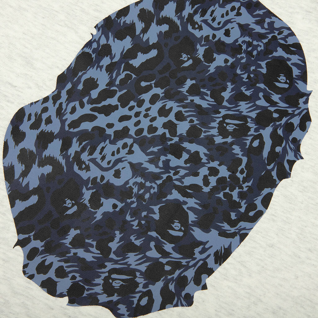 Wild Leopard Pattern Ape Head Relaxed Fit Tee - Gray