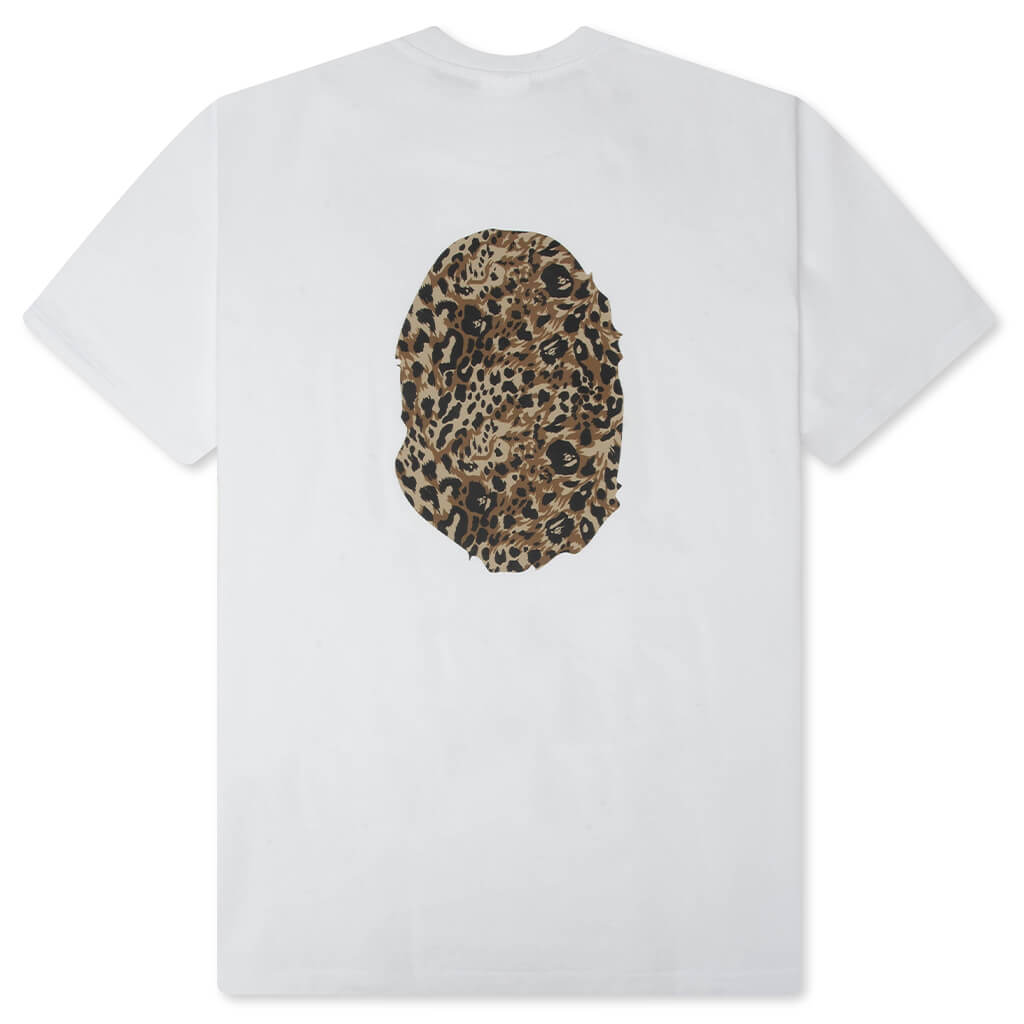 Wild Leopard Pattern Ape Head Relaxed Fit Tee - White