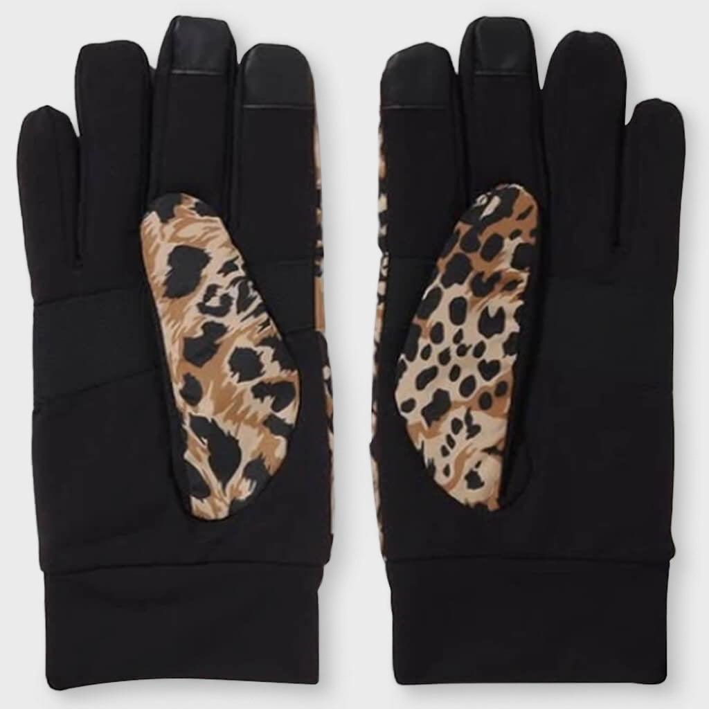 Wild Leopard Pattern Gloves - Beige