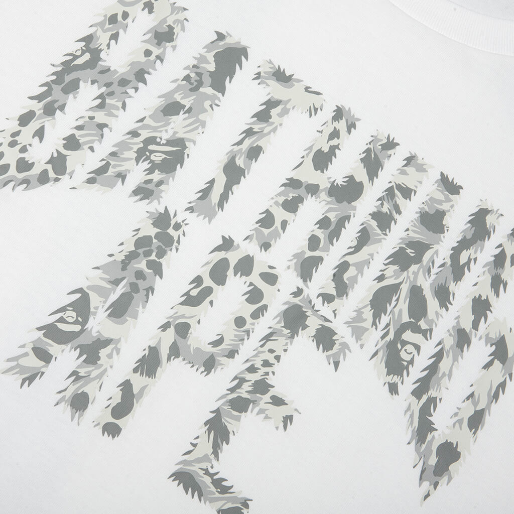 Wild Leopard Pattern NYC Logo Tee - White/Gray