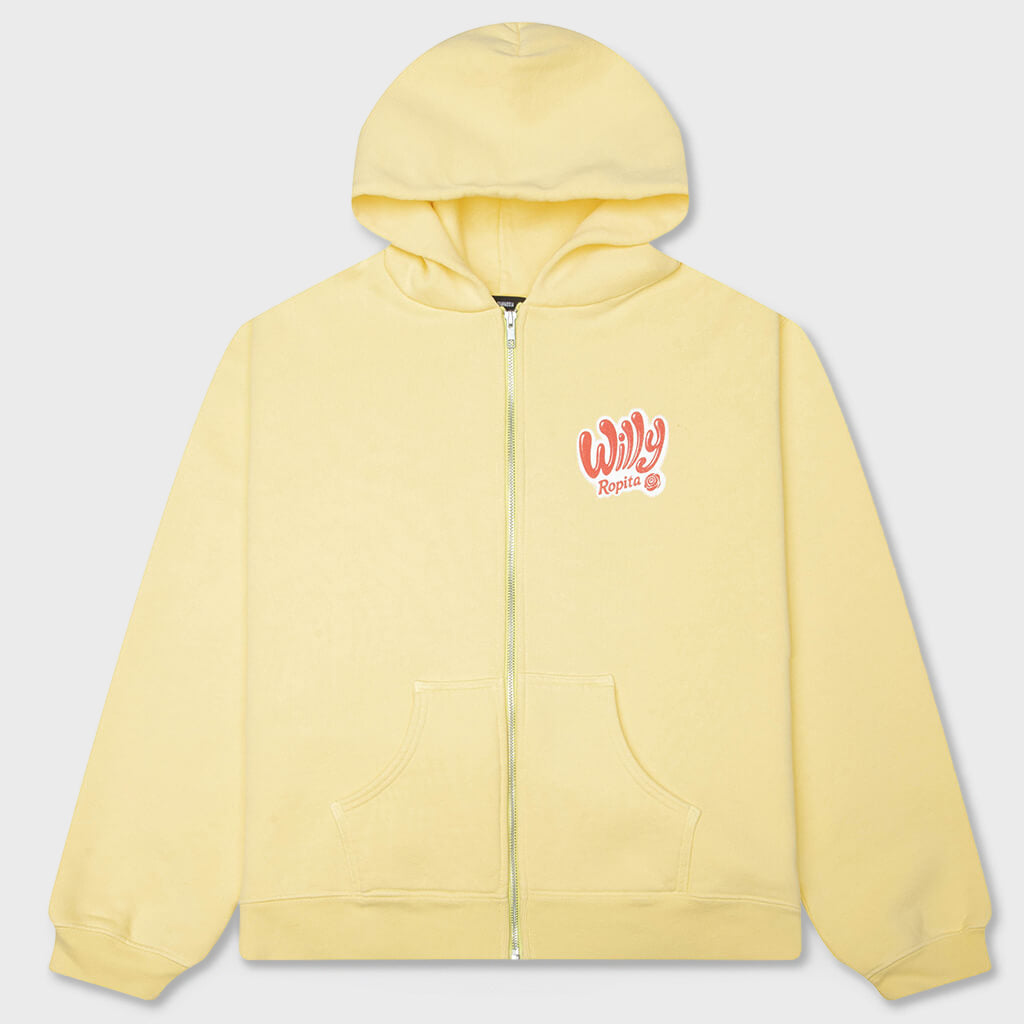 Willy Ropita Shrunken Zip Hoodie - Pale Banana